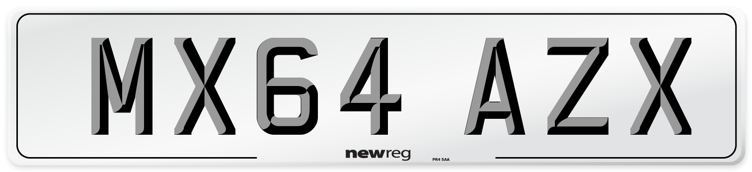 MX64 AZX Number Plate from New Reg